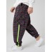 Mens Vintage Plaid Elastic Waist Zipper Fly Jogger Pants With Pocket