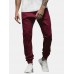 Mens Solid Color Casual Drawstring Pants With Pocket