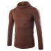 Mens Casual Turtleneck Knitted Sweater Solid Color Slim Fit Pullover Sweater