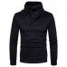 Autumn Winter Fashion Side Zipper Pile Heap Collar Sweater Pullover Men’s Casual Pure Color Sweater