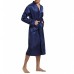 Mens Comfortable Mid Long Bathrobe Lightweight Sleepwear Loungewear