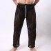 Sexy Hollow Mesh Breathable Perspective Home Sleepwear Pajamas Pants for Men