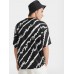 Men Brush Pattern Round Neck Short Sleeve Soft Cool Casual T  Shirts