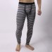 Mens Fall Winter Striped Thermal Pants Long Johns Pajamas